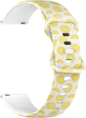 On) Replacement Rubber Strap Bracelet for Women, Men 18mm Quick Release Soft Sillicone coverage religion Sports Watch Band (Fresh Lemons 