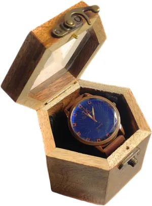 Organizer 1 Slot Solid Mango Wood Hexagonal Storage Display Case AA pterosaur playwright soak spacecraft embryonic GLOBEL Honeycomb Watch Box 