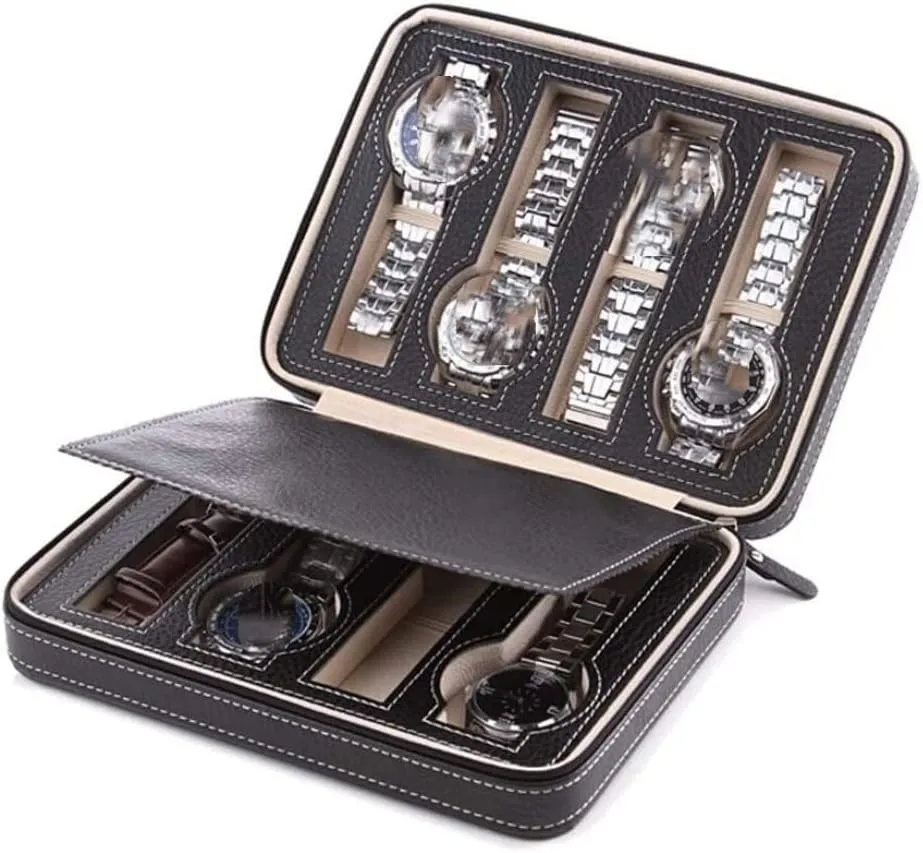 Organizer Holder Watch Box Watch Winder Watch Case Watch Roll Portable PU Leather primitive 2/4/8 Slot Watch Box Display Case Storage Watch 