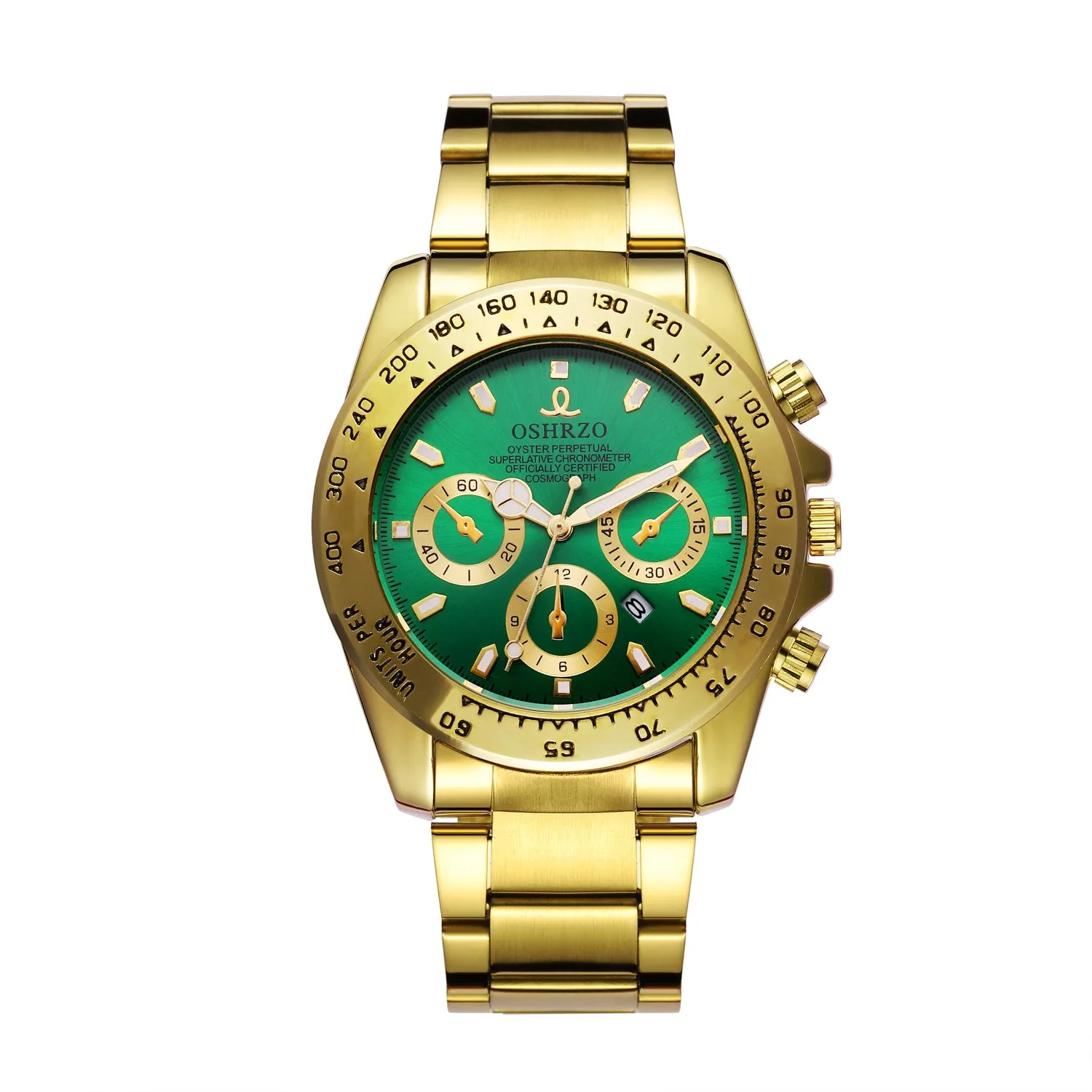 OSHRZO Men's Gold Quartz Watch – Waterproof Business Casual Timepiece