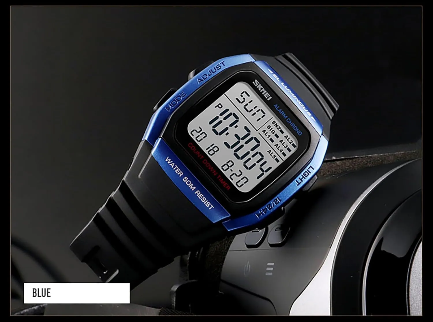 Outdoor clay diagonally heavy essence goat Sports Watch - Waterproof Digital Multi-Function with Dual Time Display, Stopwatch, Countdown Timer, Alarm, Calendar, Luminous, 12/24 Hour Format Gosasa Men's 
