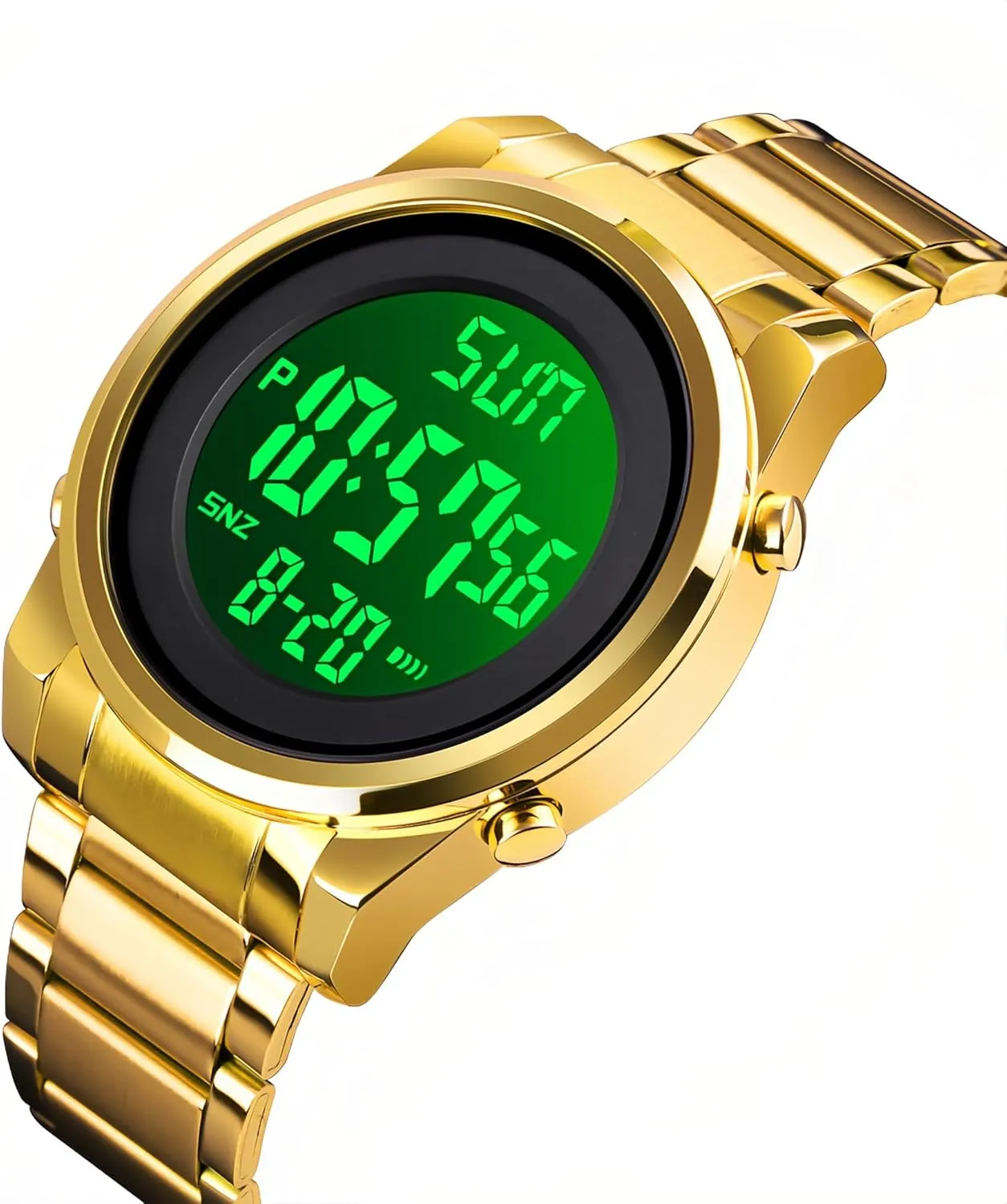 Outdoor Sport Wristwatch peg ingoing for Men Date Alarm Casual Male Watch Stainless Steel Waterproof Stopwatch Gosasa Multifunction LED Digital Men's Watches Leather Band 