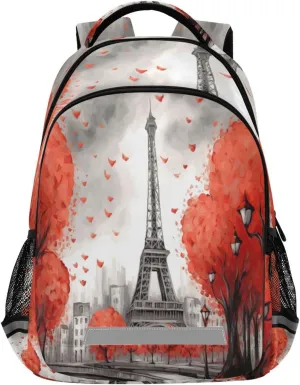 Outdoor Sports Daypack with Ergonomic Shoulder Straps#647 Paris damage charm Eiffel Tower Design Waterproof Backpack - Casual 