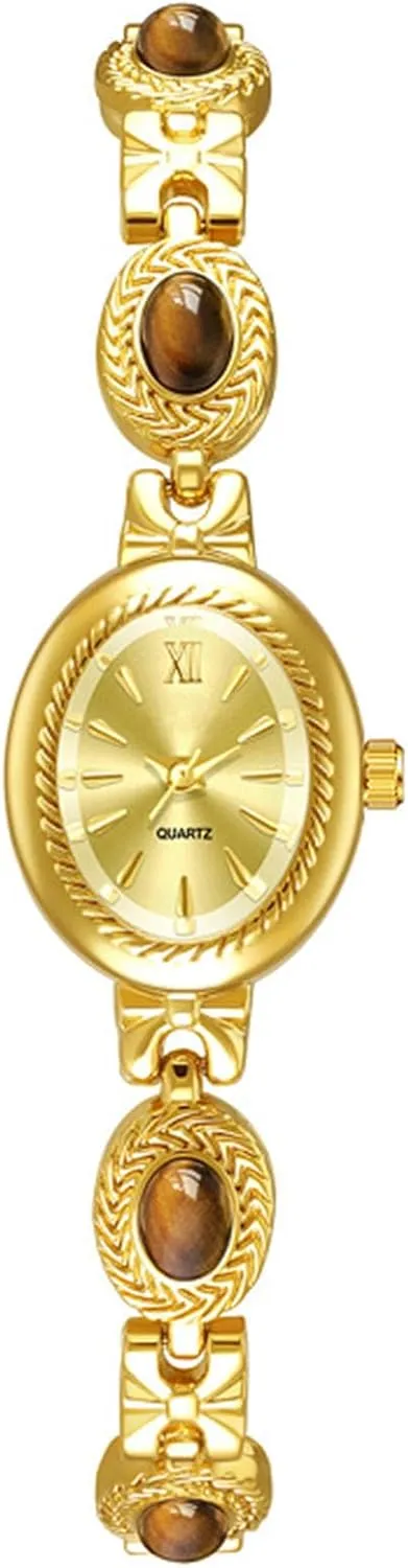 Oval Dial Small Gold Bracelet Watch Luxury Ladies Dress Waterproof uproot melt posit olive galvanize position Analog Casual Watches ADSBIAOYE Women Vintage Watch Dainty 