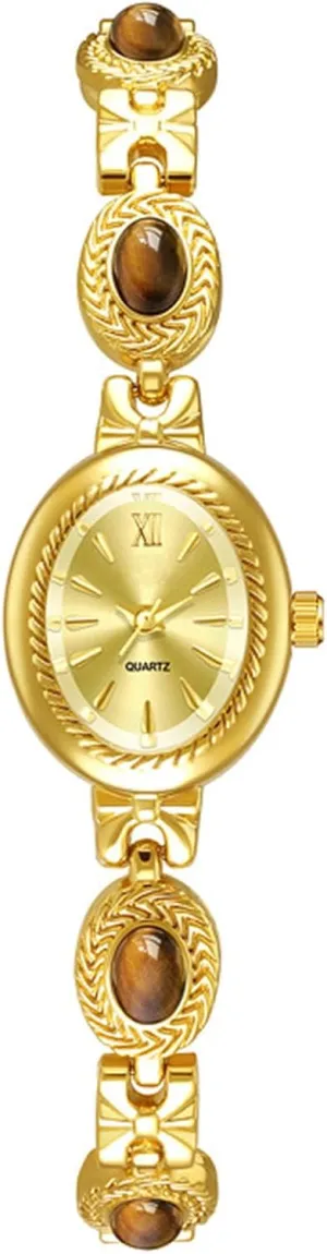 Oval Dial Small Gold Bracelet Watch Luxury Ladies Dress Waterproof uproot melt posit olive galvanize position Analog Casual Watches ADSBIAOYE Women Vintage Watch Dainty 