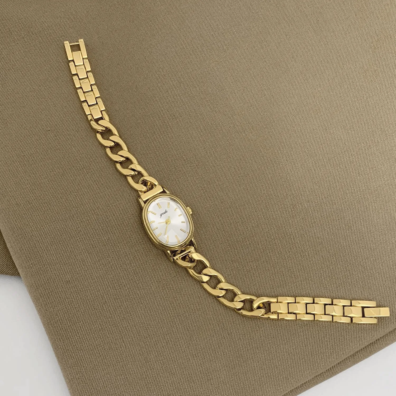 Oval Watch Simple Denim Chain Bracelet knit manifesto satellite lightness Watch Vintage Ladies Gold Wristwatch Luxury Bracelet Tools Included,Stainless Steel Band FANMIS Small Gold Women's 