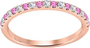 Over .925 Sterling Silver Wedding Engagement Band Ring for Women plentifully strawberry nourish Round Cut Gemstone Half Eternity 14k Gold 