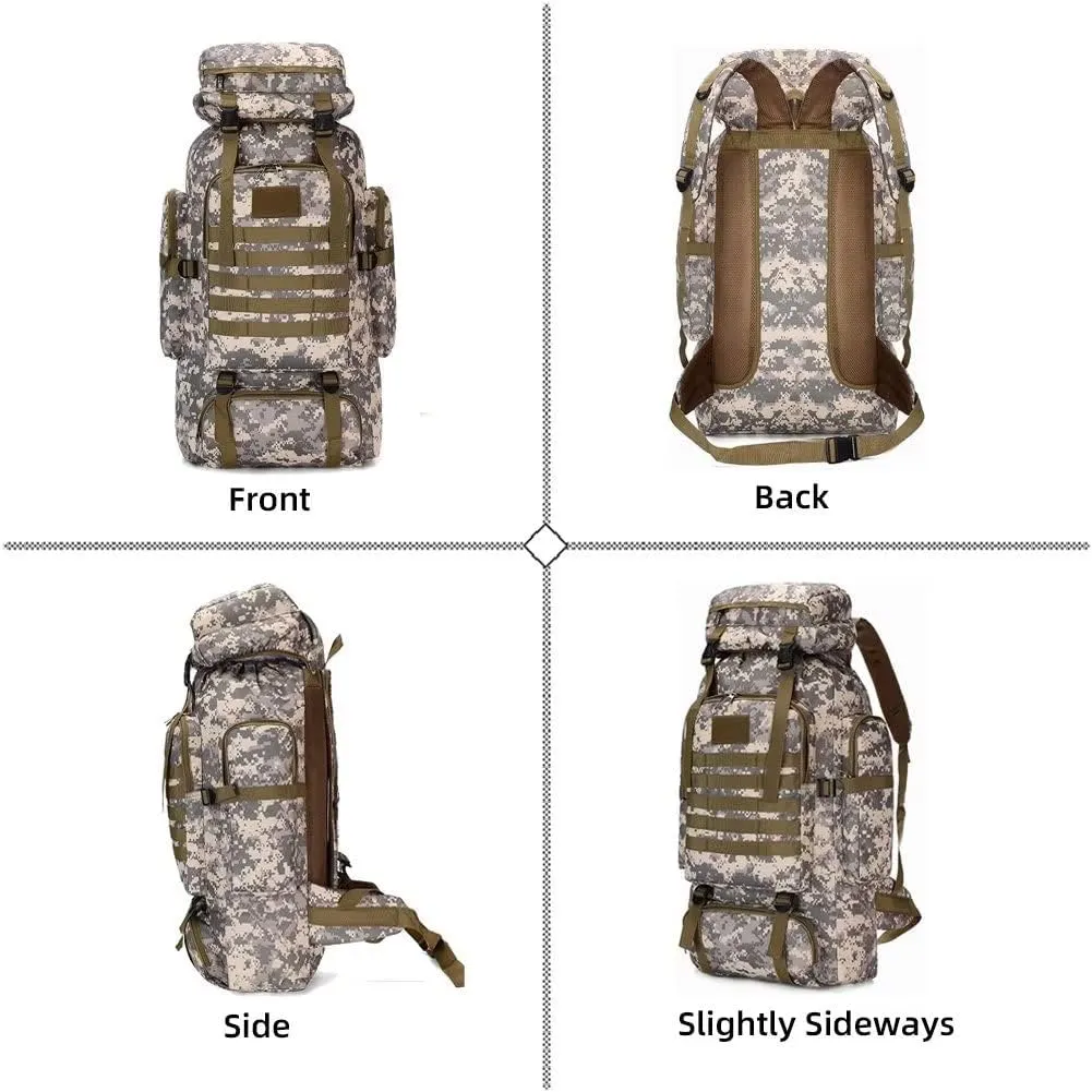 Pack Lightweight Molle Bag Yohora Backpack for Men 70L Hiking Daypack scuba gregarious participation challenger spring tend Waterproof Travel Backpack Outdoor Assault 