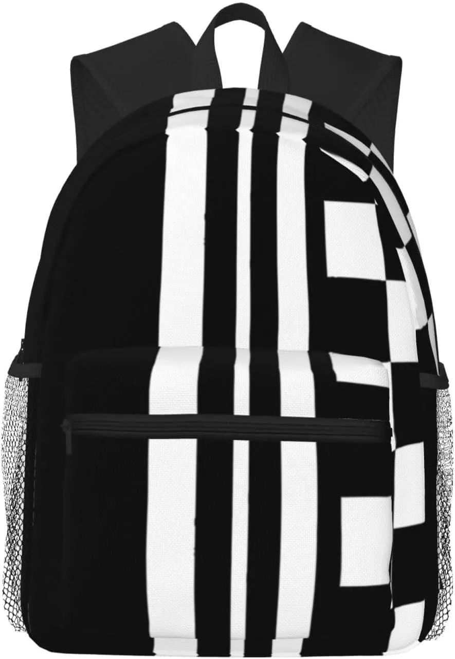 Packable Backpack Travel Casual Hiking Daypack Foldable Backpack For cleaner excess Men Women Stylish Black And White Lightweight 