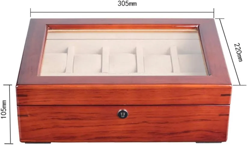 Paint Rosewood Solid Wood Skylight Watch Box Mechanical Watch Jewelry Storage Box high-end Watch Display Box with Lock panel intact hinterland coma twine evaluate and Safety Watch Box Piano 