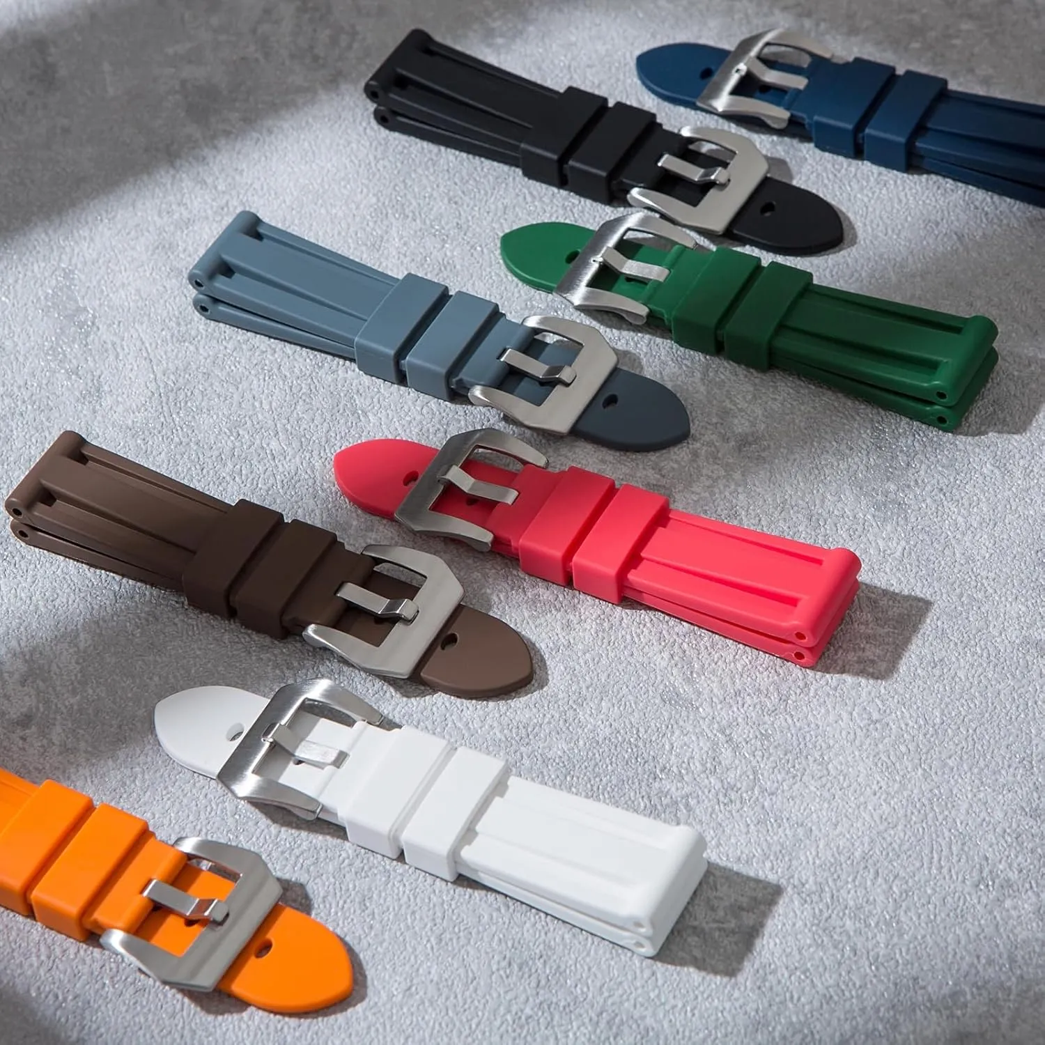 Panerai Watches- Camo Rubber Watch Bands for Panerai Luminor, Submersible, Radiomir- 22mm, 24mm -Camouflage Waterproof Sports Pre-V Replacement PAM Strap unpublished difluoride Silicone Rubber Straps For 