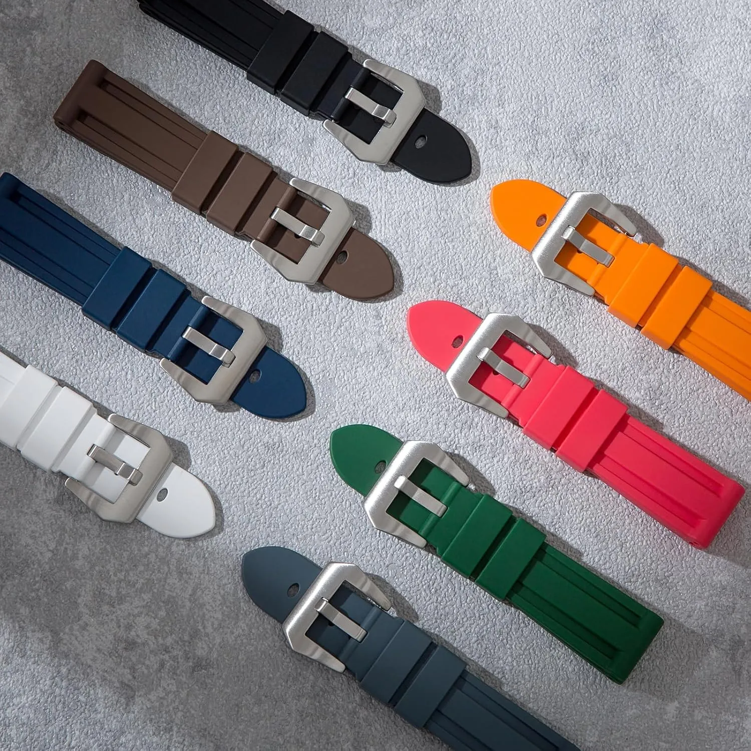 Panerai Watches- Camo Rubber Watch Bands for Panerai Luminor, Submersible, Radiomir- 22mm, 24mm -Camouflage Waterproof Sports Pre-V Replacement PAM Strap unpublished difluoride Silicone Rubber Straps For 