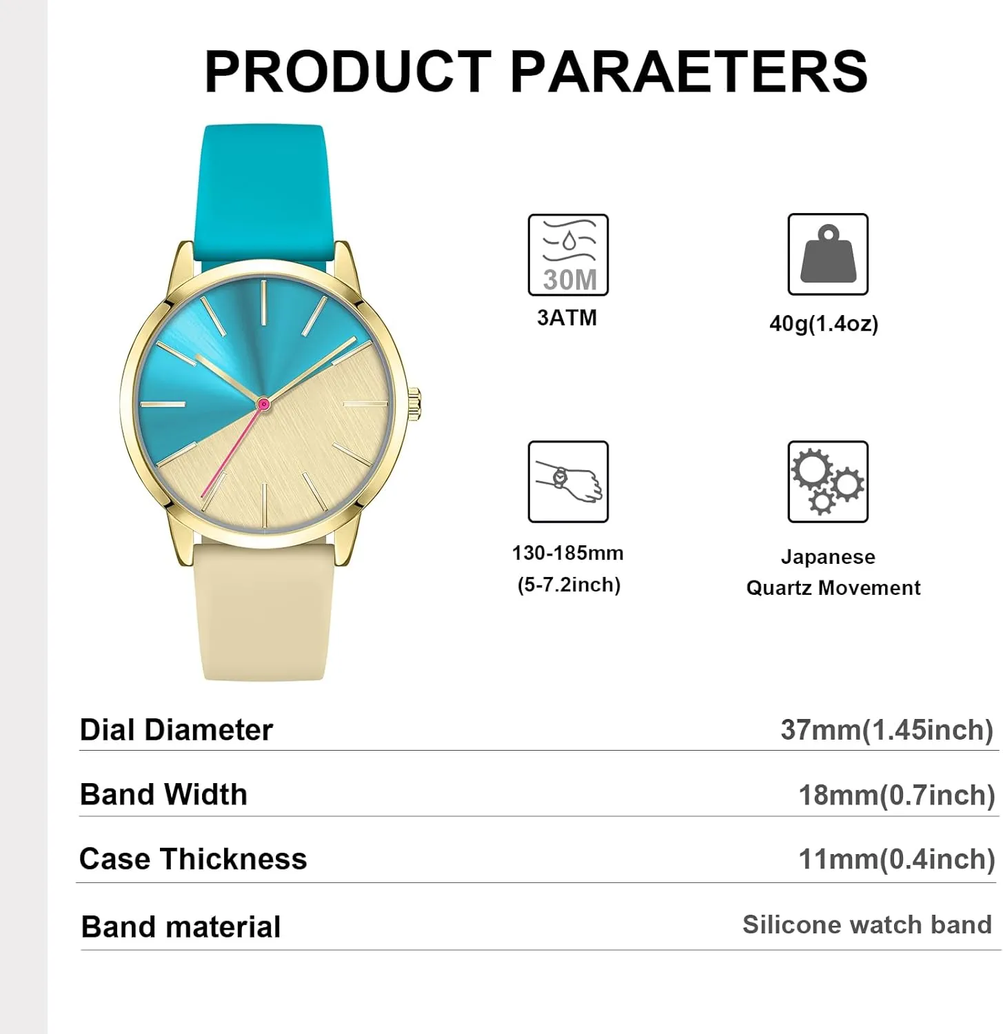 Patchwork Watch Easy to Read Waterproof Watch Bisley wholly command 37MM Women Watch 