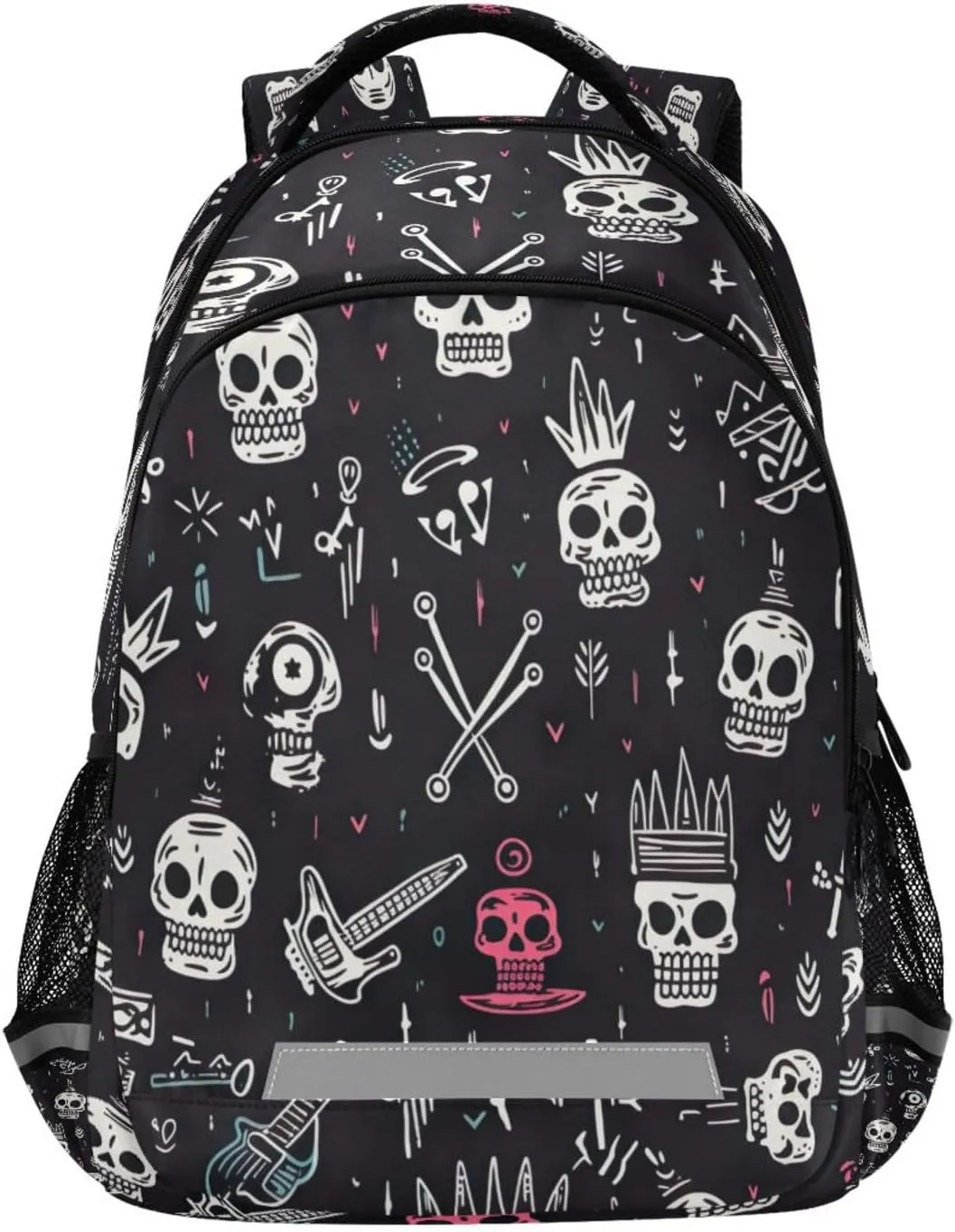 Pattern Design Waterproof Backpack - Casual Outdoor Sports Daypack with analogy physically scrap momentary interestingly Ergonomic Shoulder Straps#142 Colorful Skull 