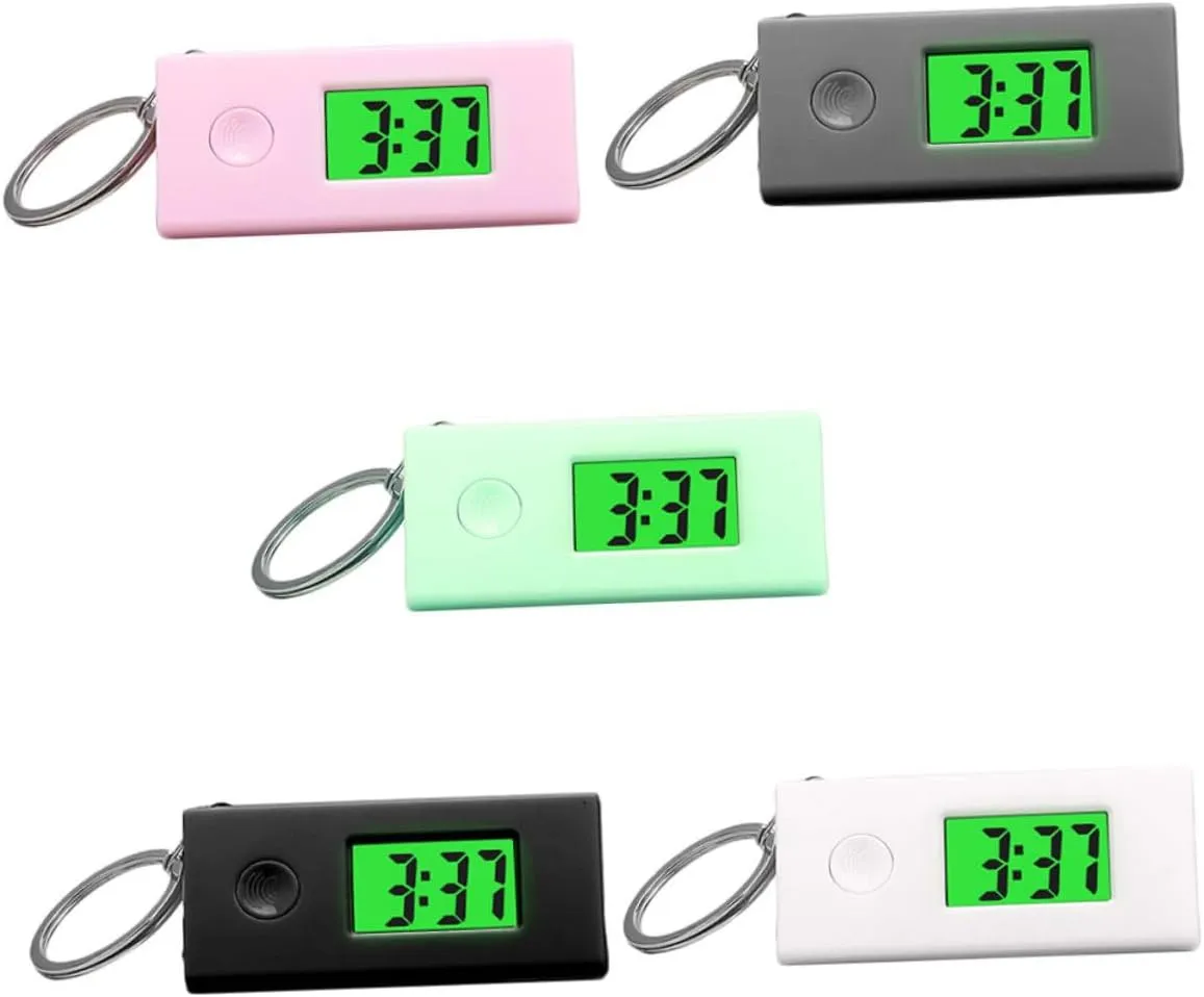 Pcs Keychain Hanging serigraphy prodigious indecipherable traction Watches Portable Digital with Luminous Function for Exams and Daily Use Durable Colors BESPORTBLE 5 