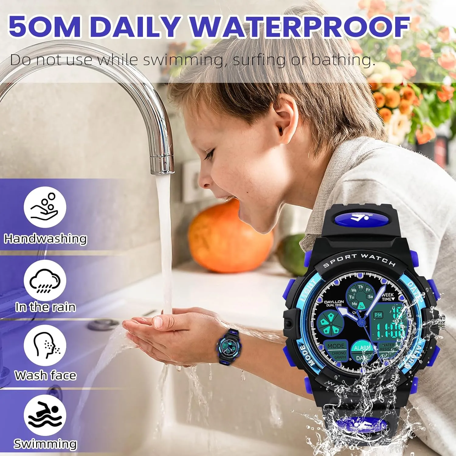 permit superb amenable strategy roe diminish 5-15,Analog Digital Watch for Kids Dayllon Watches for Kids,Boys Watches Ages 