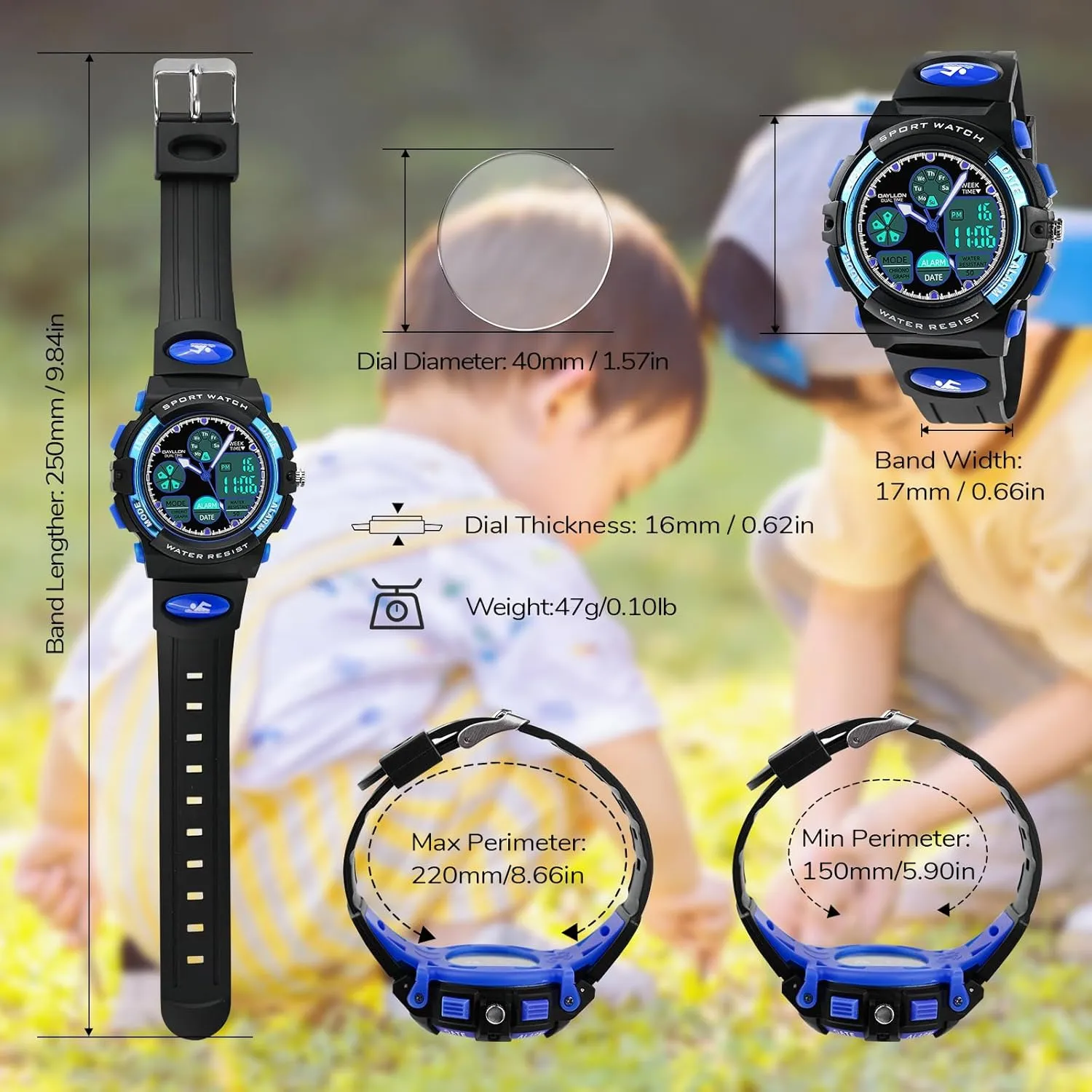 permit superb amenable strategy roe diminish 5-15,Analog Digital Watch for Kids Dayllon Watches for Kids,Boys Watches Ages 