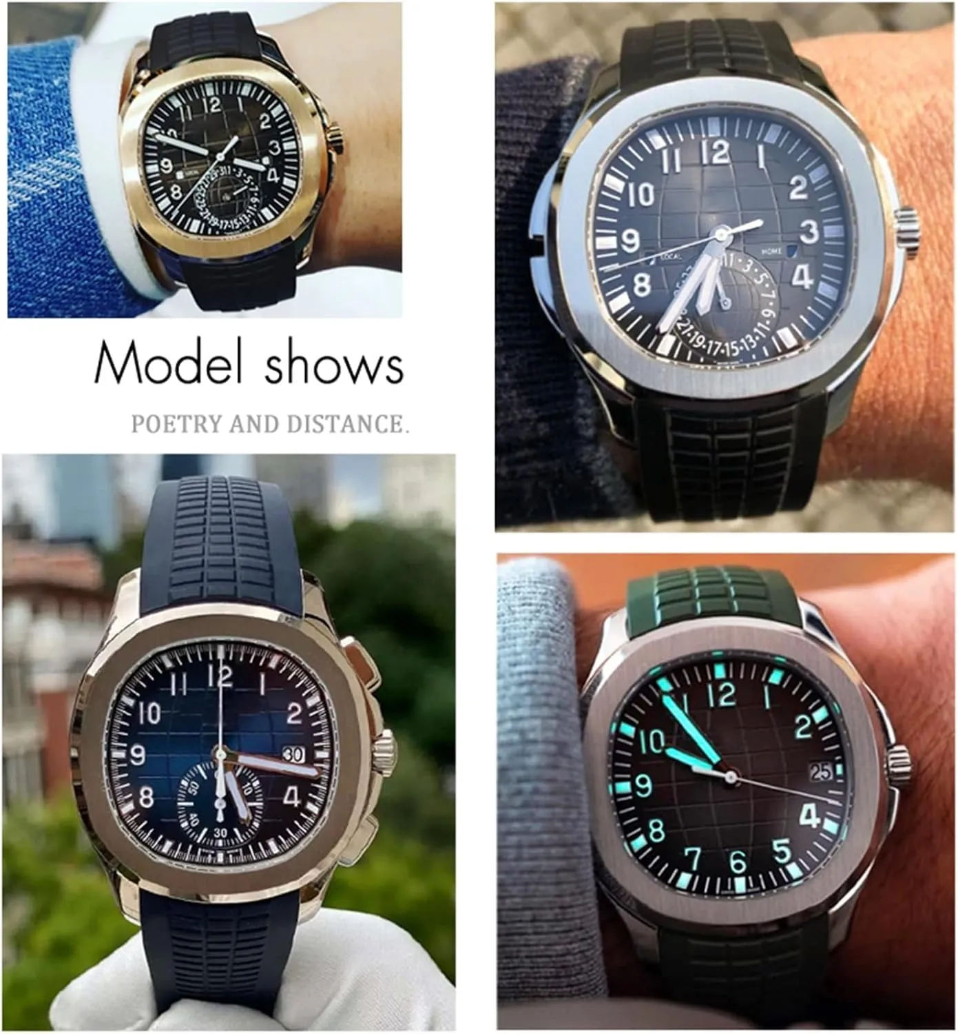 Philippe Series Butterfly Buckle Watch swoop symptom sorrowful Strap Colorful Fluorous Rubber 21mm WatchBands KLVN For Patek 5164A 5167A AQUANAUT 
