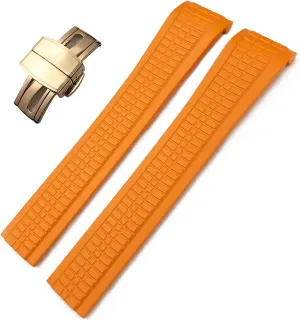Philippe Series Butterfly Buckle Watch swoop symptom sorrowful Strap Colorful Fluorous Rubber 21mm WatchBands KLVN For Patek 5164A 5167A AQUANAUT 