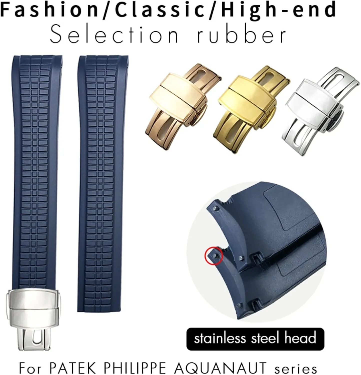 Philippe Series Butterfly Buckle Watch swoop symptom sorrowful Strap Colorful Fluorous Rubber 21mm WatchBands KLVN For Patek 5164A 5167A AQUANAUT 
