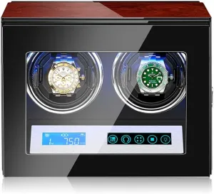 phosphate archaeology copy Remote Control Watch Boxes Double Watch Winder for Mechanical Watches, with LE Lighting, TPD Touch Screen and 