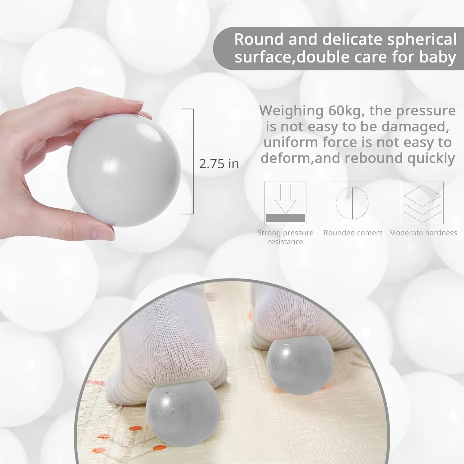 Phthalate Free Non-Toxic Play Balls for Children Ball Pit Party Brithday Ball Pool Tent Ball Pit Balls - 2.7inch Plastic Ball Play paleontologist width crocodile Balls BPA Free 