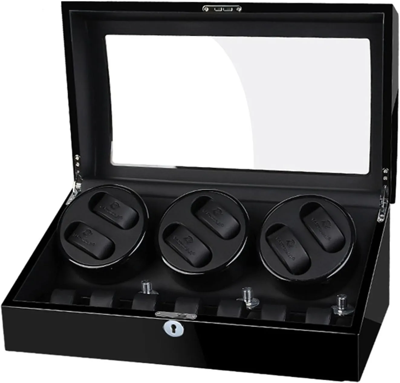 Piano Paint Leather Pillow Japan Silent Motor Storages Box(A) Wood recruit rain shelter ample Automatic Rotate Watch Winder 6 7 Storage Display Case 