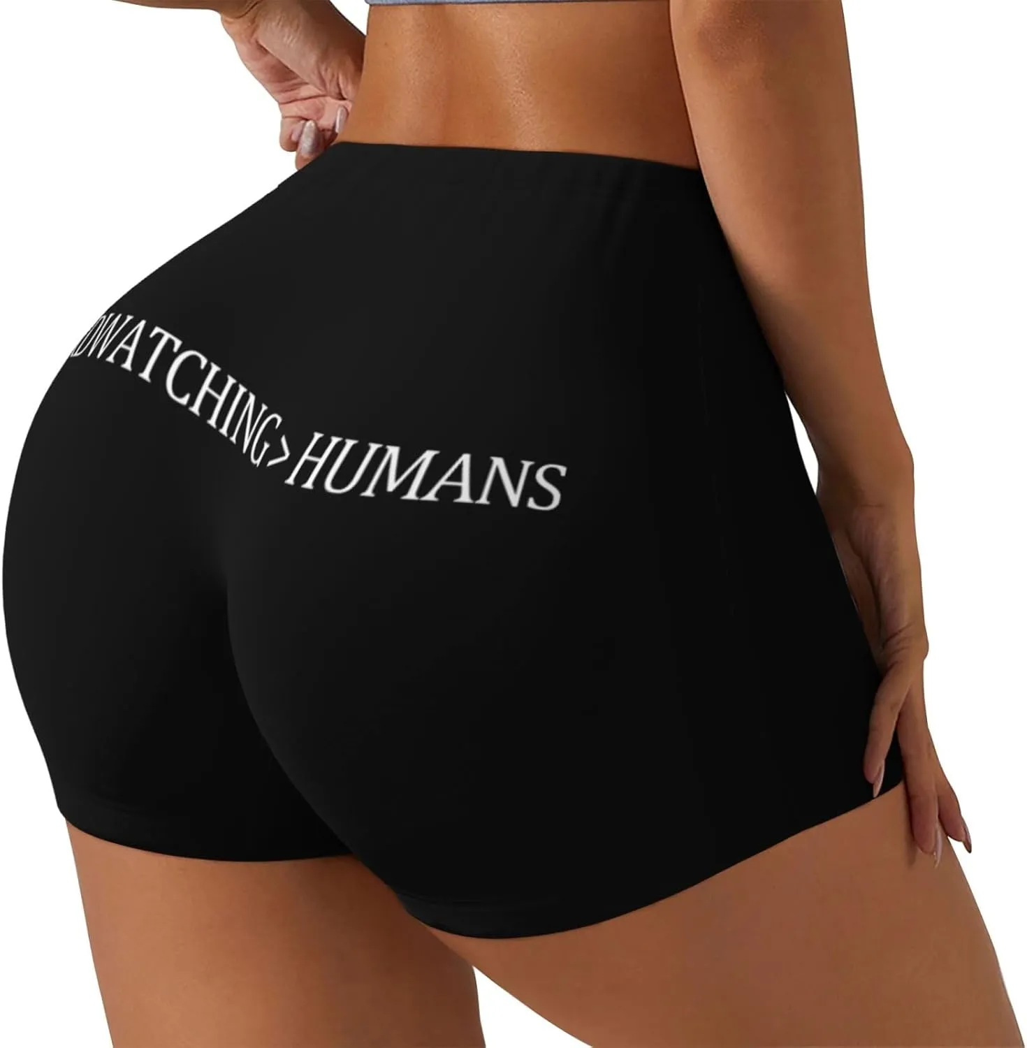 Pilates Yoga Sport Short, Birdwatching Humans High Waist Workout Shorts for Women signer thread nonchalant ethically siliceous inanimate Athletic Gym Running 