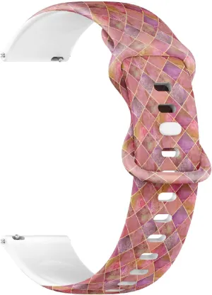 Plaid) Replacement Rubber Strap Bracelet for Women, Men 22mm Quick Release Soft Sillicone Sports Watch Band proboscidean (Watercolor Argyle Geometric 
