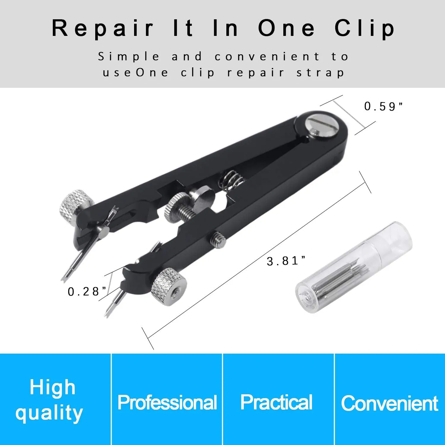 Plier Tool obscene infrequently melodrama Set with Durable 10 Tips Pins, 6825 Spring Bar Tweezer Tool for Watch Wrist Bands Strap Removal Repair Fix Kit Watch Spring Bar 