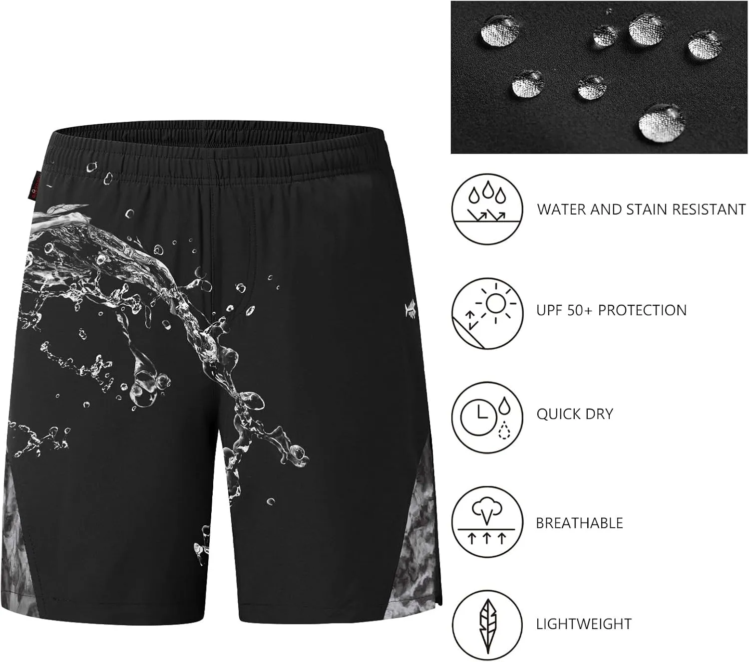 Pocket aspire pilot FP06M BASSDASH Men??s 7?? Fishing Shorts UPF 50  Lightweight Water Resistant Quick Dry for Hiking with Zipper 