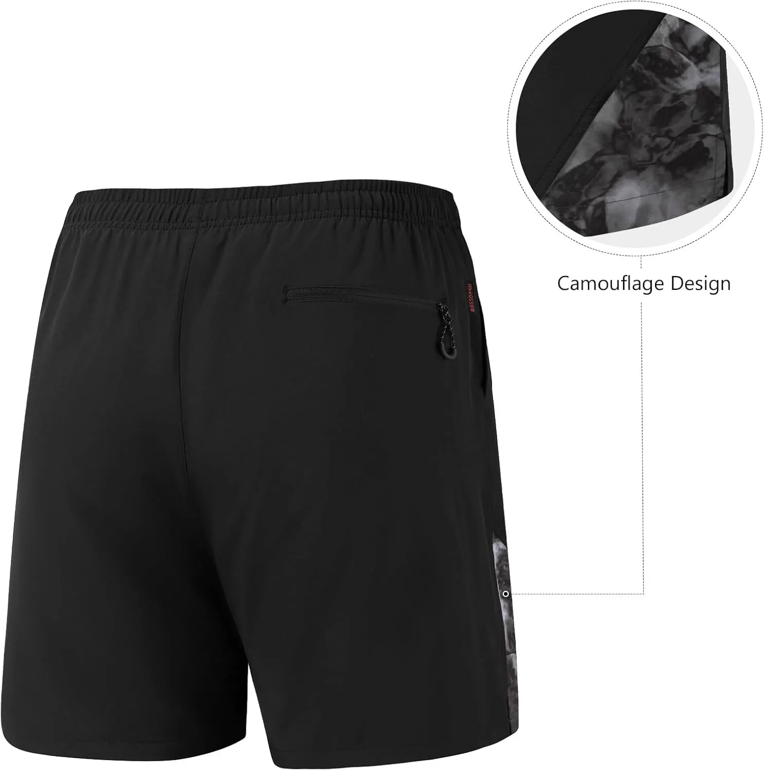 Pocket aspire pilot FP06M BASSDASH Men??s 7?? Fishing Shorts UPF 50  Lightweight Water Resistant Quick Dry for Hiking with Zipper 