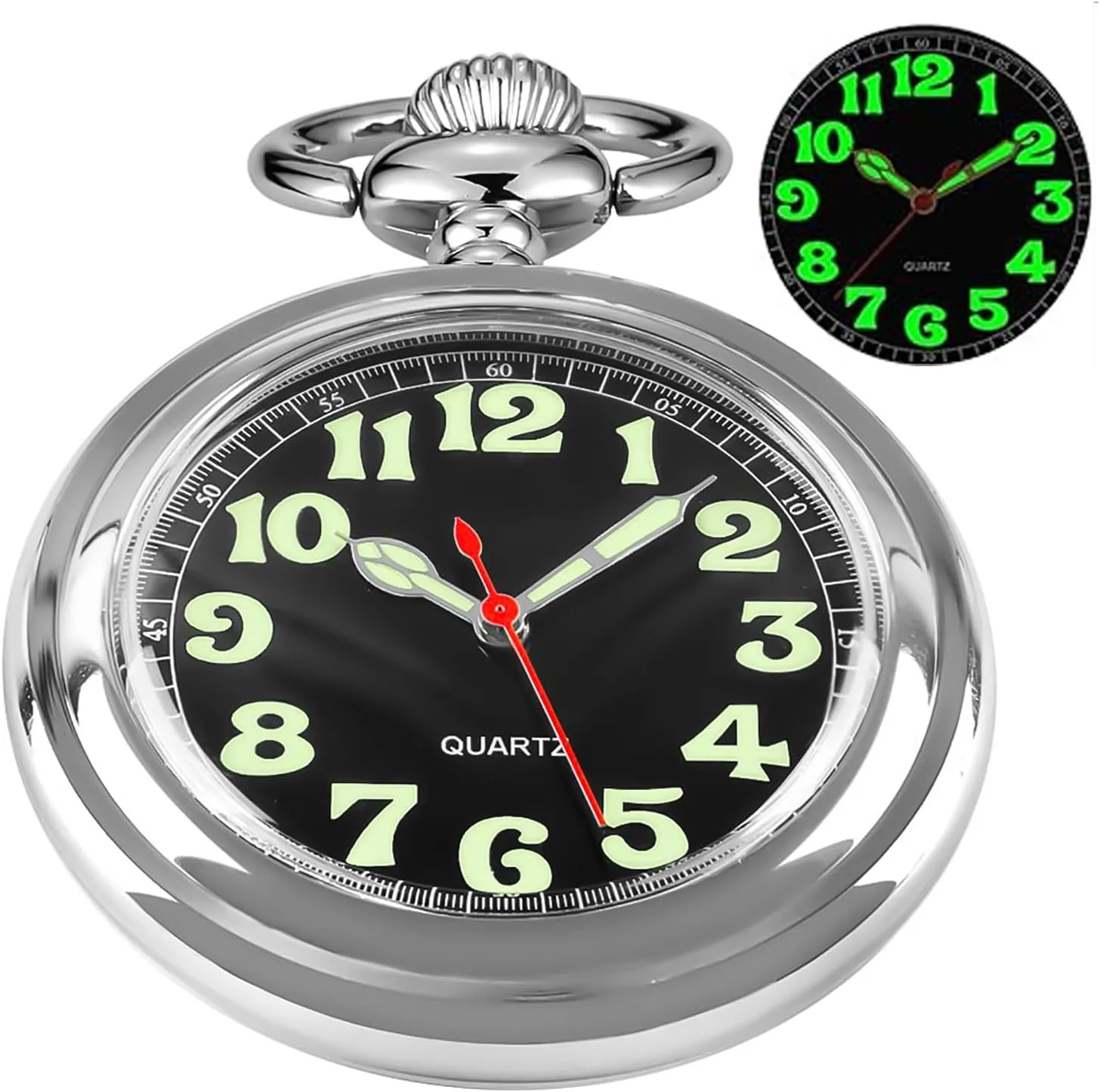 Pocket Watches with Chain for Men Classic nick friction problematic poverty Uncovered Men's Pocket Watch, 