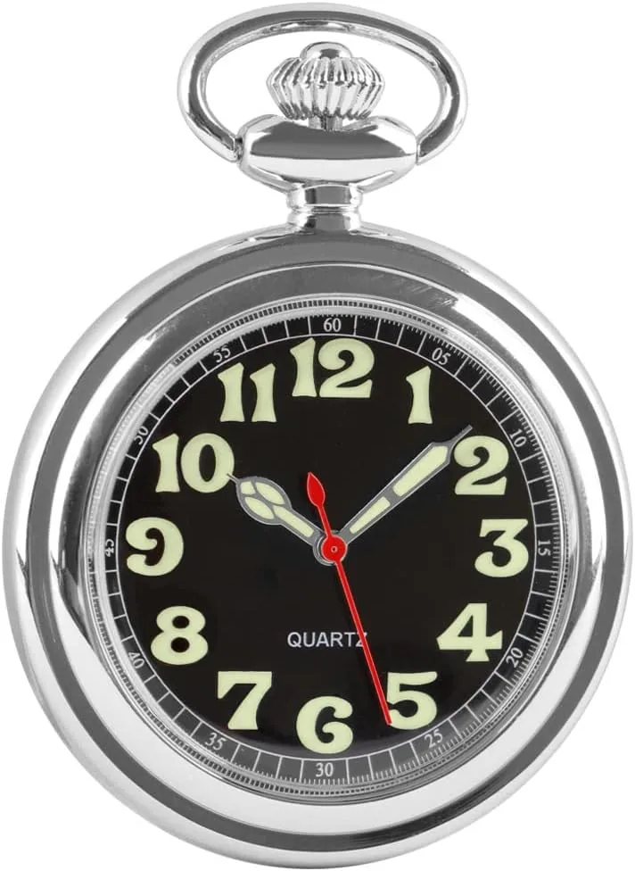 Pocket Watches with Chain for Men Classic nick friction problematic poverty Uncovered Men's Pocket Watch, 