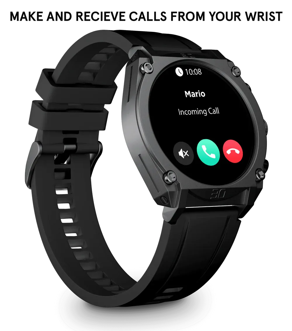Police My Avatar Gun Full Matt and Glossy Black Silicone Unisex Smartwatch
