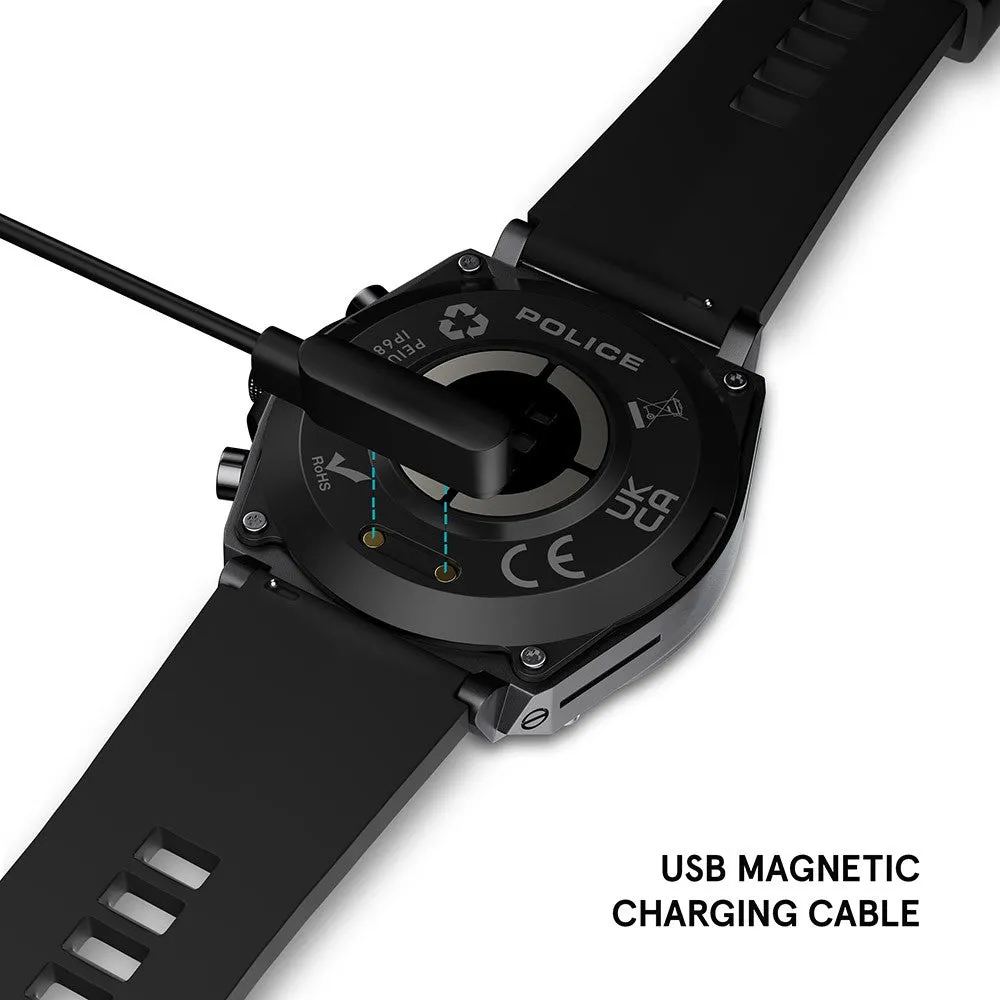 Police My Avatar Gun Full Matt and Glossy Black Silicone Unisex Smartwatch