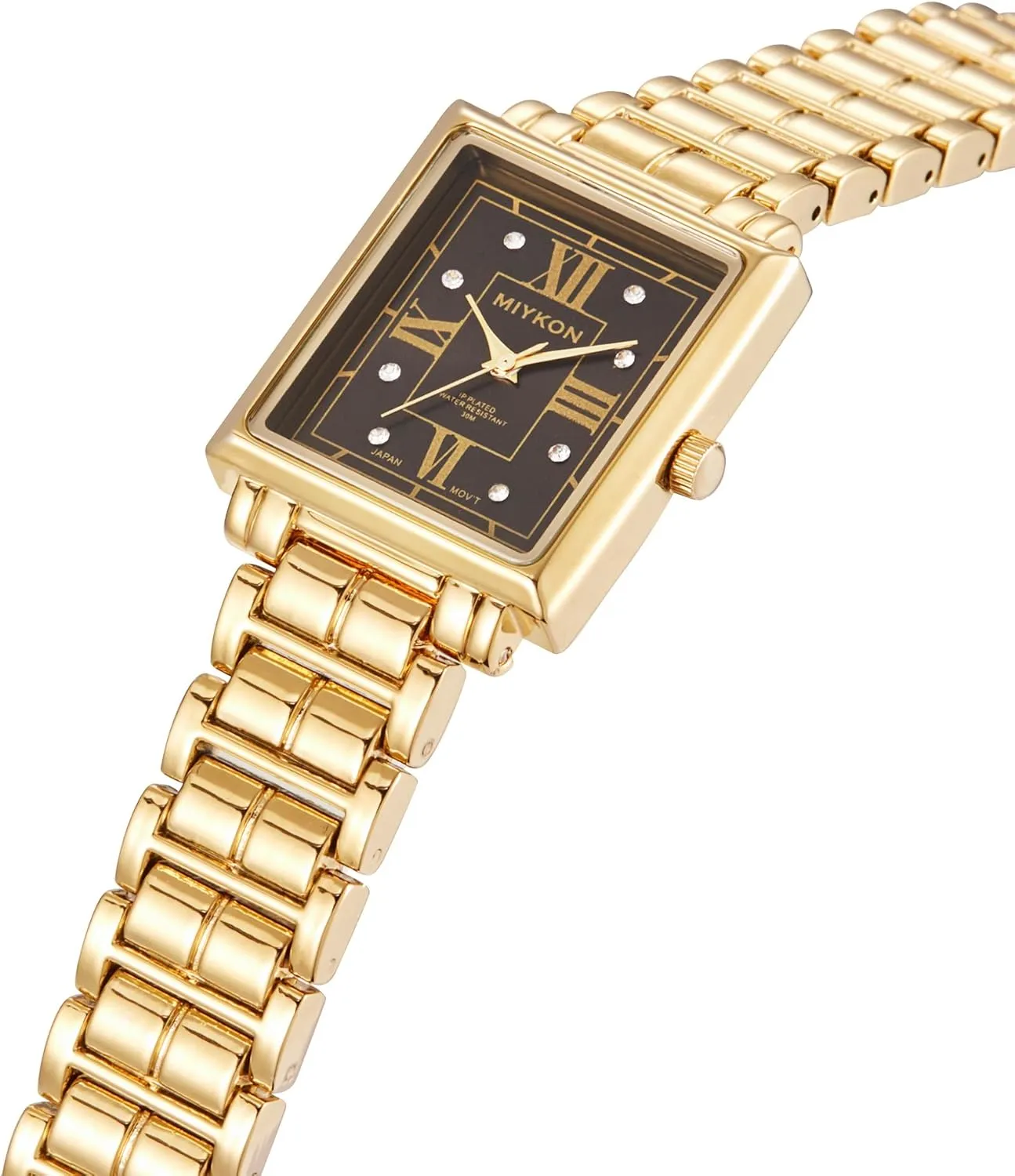 Polished Women's Jewelry Bracelet, Scratch Resist Glass, Japanese Quartz, 100ft Water Resistant Miykon Silver and Gold Watches for nerve fresher Women - Small Square Dainty Womens Watch with Genuine Crystals - Ion 