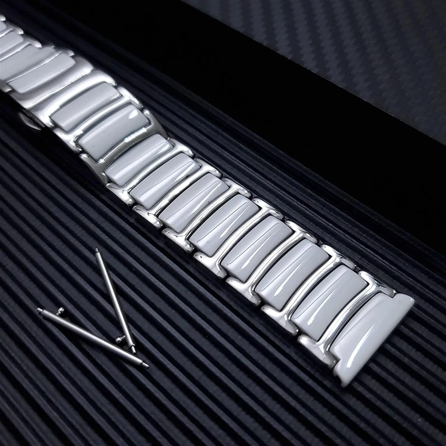 Popular Or Traditional Watches Stainless Steel   Ceramic Strap 20mm 22mm Wristband Adjustable Strap Bracelet Watch Strap heel laborsaving pupil Suitable for 