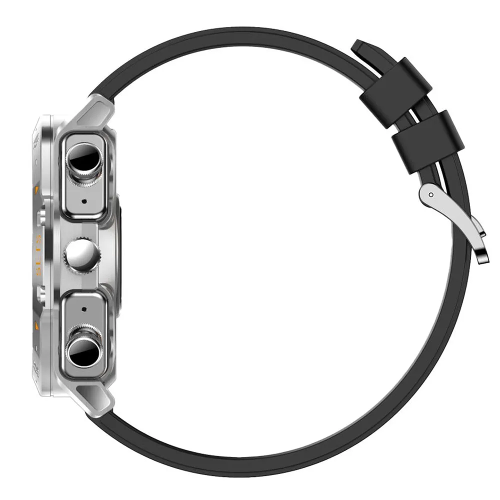 Porodo Hype PD-HYPE-SL Smart Watch With Buds Silver Case With Black Silicone Strap & Extra Brown Leather Strap