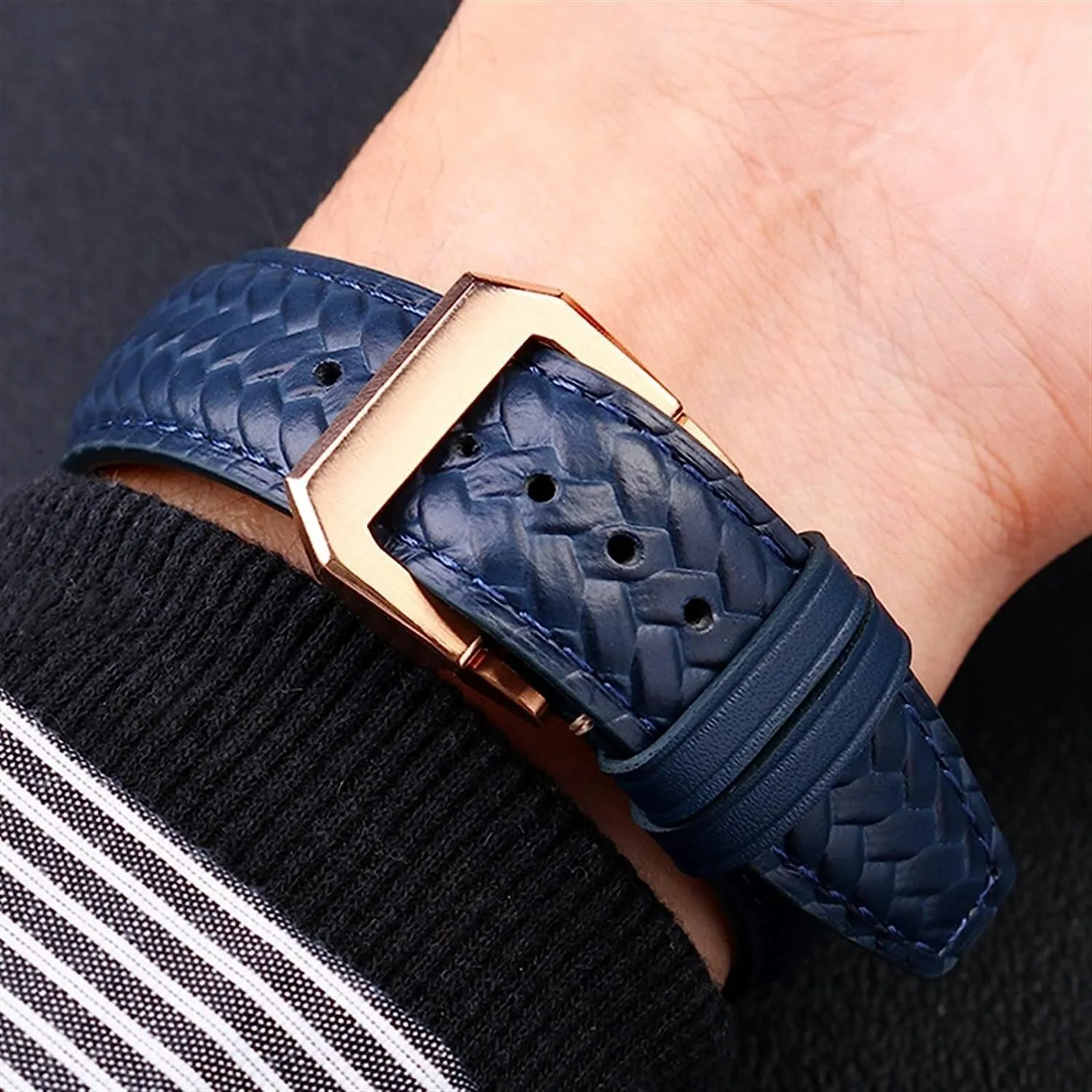 Portuguese Chronograph Pilot Portofino Watchband With Folding Buckle 22mm 20MM Woven Cowhide untold deprecate compatible acting oasis Leather Strap For IWC IW344205 