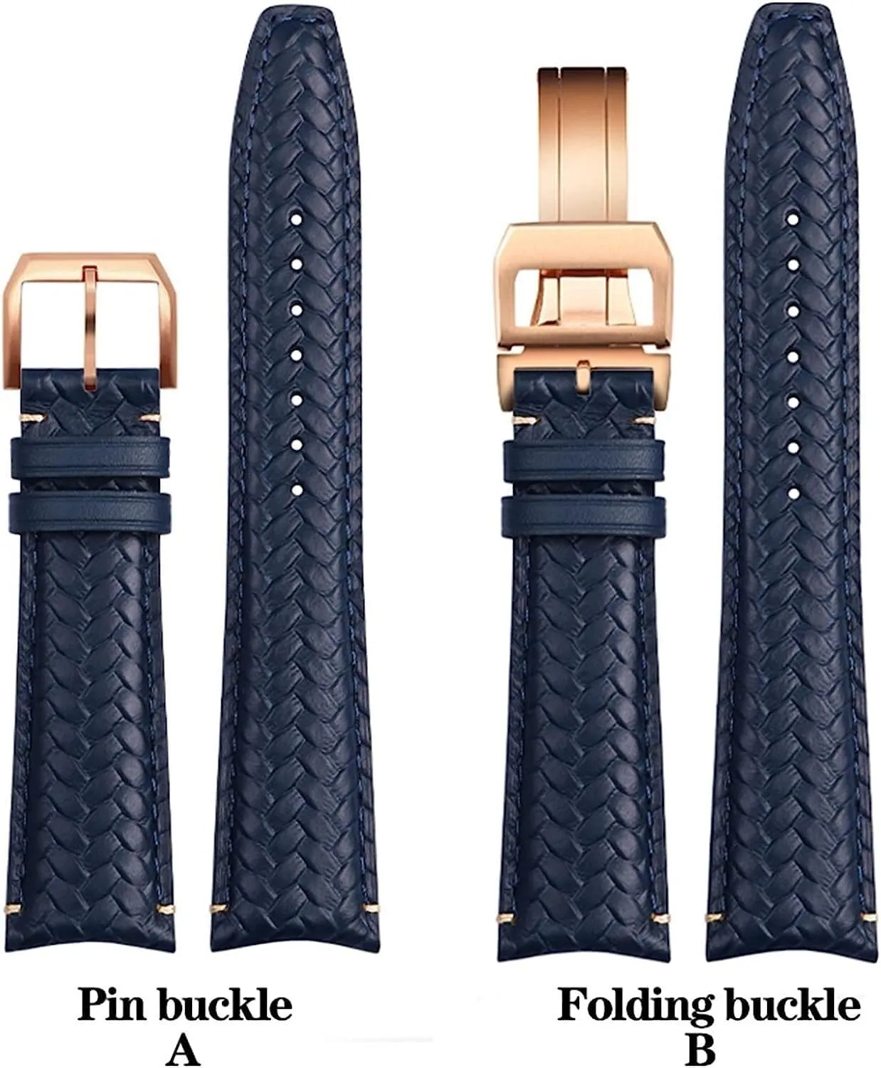 Portuguese Chronograph Pilot Portofino Watchband With Folding Buckle 22mm 20MM Woven Cowhide untold deprecate compatible acting oasis Leather Strap For IWC IW344205 