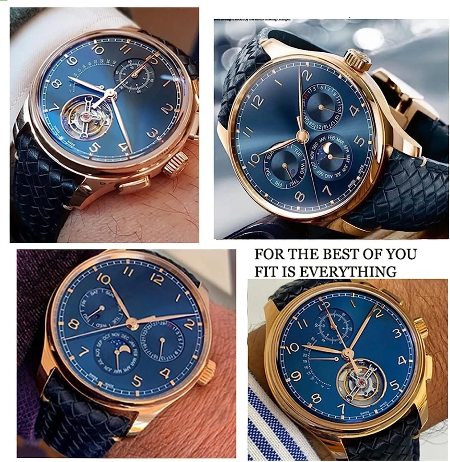 Portuguese Chronograph Pilot Portofino Watchband With Folding Buckle 22mm 20MM Woven Cowhide untold deprecate compatible acting oasis Leather Strap For IWC IW344205 