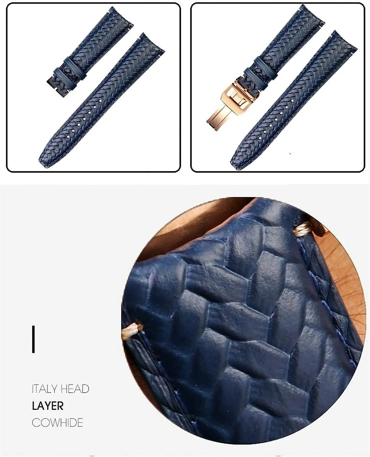 Portuguese Chronograph Pilot Portofino Watchband With Folding Buckle 22mm 20MM Woven Cowhide untold deprecate compatible acting oasis Leather Strap For IWC IW344205 