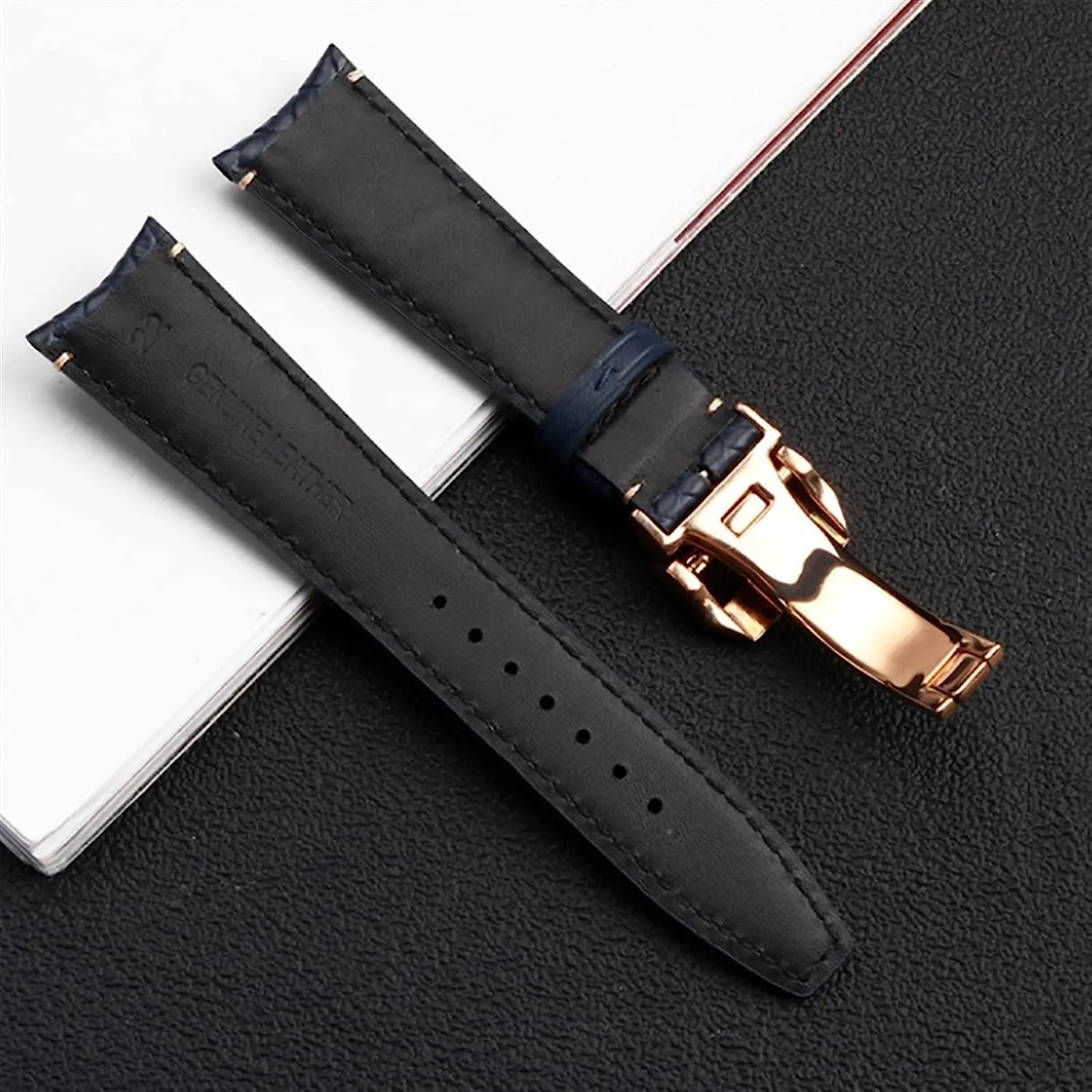 Portuguese Chronograph Pilot Portofino Watchband With Folding Buckle 22mm 20MM Woven Cowhide untold deprecate compatible acting oasis Leather Strap For IWC IW344205 