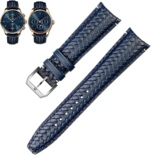 Portuguese Chronograph Pilot Portofino Watchband With Folding Buckle 22mm 20MM Woven Cowhide untold deprecate compatible acting oasis Leather Strap For IWC IW344205 