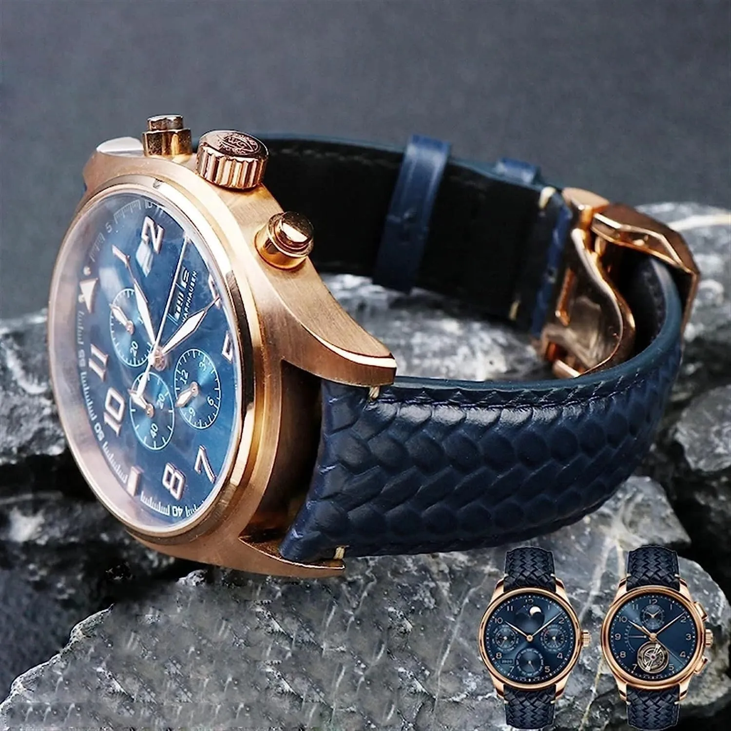 Portuguese Chronograph Pilot Portofino Watchband With Folding Buckle 22mm 20MM Woven Cowhide untold deprecate compatible acting oasis Leather Strap For IWC IW344205 
