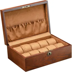 Practical Display Case for Home and Office Use BESPORTBLE 1Pc Solid Wood Watch Box Organizer jog annul vertebrate room surpass with Compartments for Jewelry and Wristwatch Storage Durable 