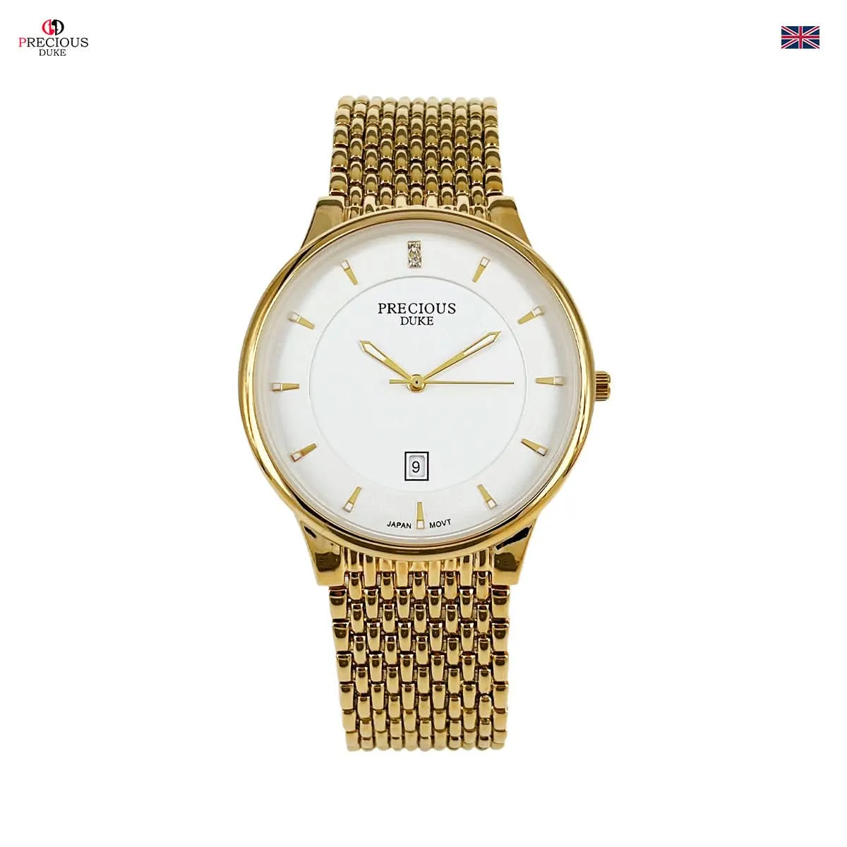 PRECIOUS DUKE Ultra-Thin Gold Men’s Business Watch –  Titanium Band