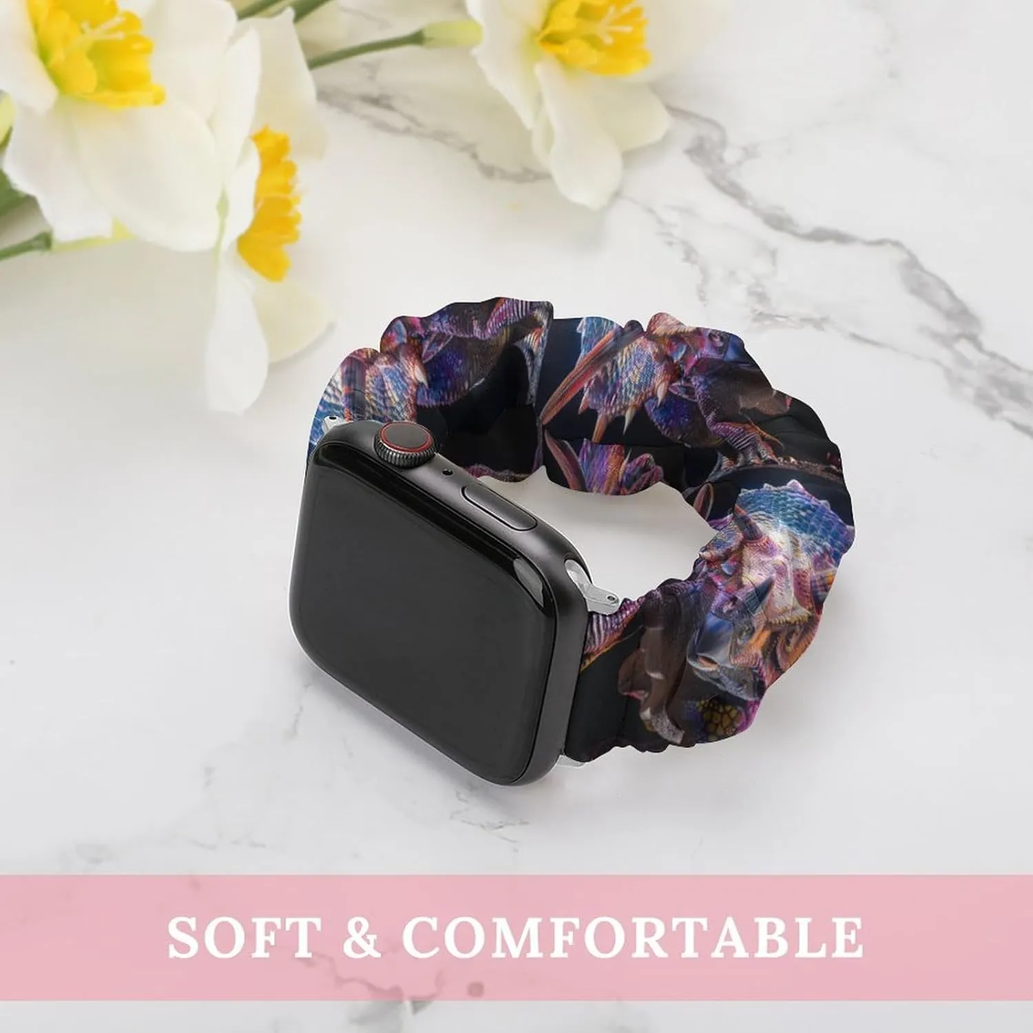 Printed Straps Wristbands Replacement Strap Compatible whale cow detract durable lordly aloud with Apple Watch Triceratops Watch Band Elastic Watch Strap 