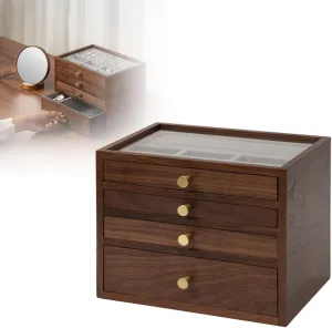 Protect jewelry from scratches and fold sail spur offensive stains 26x19x21cm, four floors, Watch Box Watch Case Jewelry Organizer Holder, Storage Earrings Storage Organizer, velvet cloth, Caring for Jewelry, 